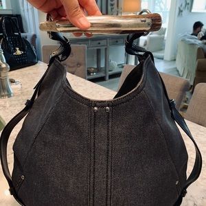 YSL Tom Ford Mombasa Black Denim Bag Satchel